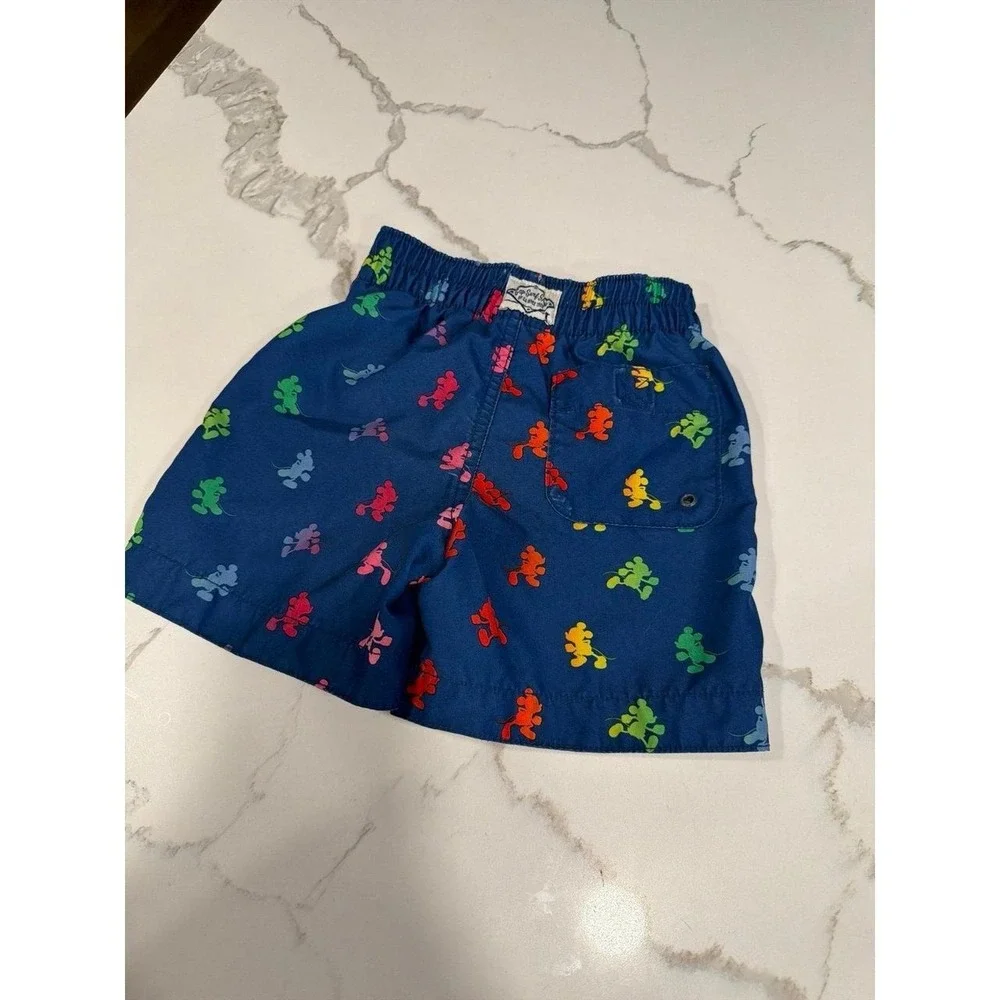 Gap × Disney Baby & Toddler Recycled Mickey Mouse Print Swim Trunks in blue 2t
